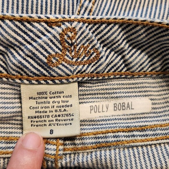 Lux Cuffed Denim Striped Shorts || sz 8 || EUC - Picture 11 of 11